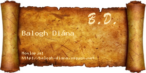 Balogh Diána névjegykártya